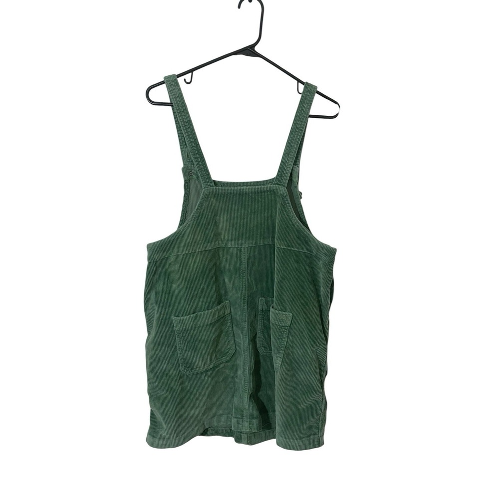 American Eagle Y2K Dress Womens Green Corduroy Overall Pinafore Mini Jumper M - Picture 3 of 7